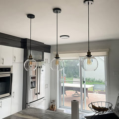 Modern Globe Pendant Light Fixture - Commercial Use, Transparent Kitchen Island and Dining Room, Hotel, Office Ceiling Light, Ceiling Light Fixture, Easy to Install Hardware (Bulbs Not Included) - Home Gift, Exquisite Gift