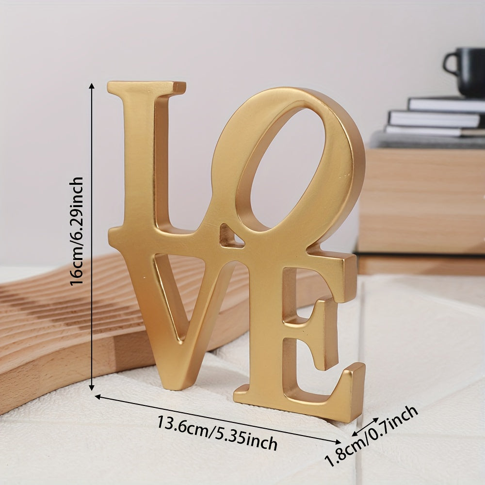 Charming Resin 'Love' Letter Decor - Classic Style, Battery-Free Holiday Ornament, Christmas Home Decor