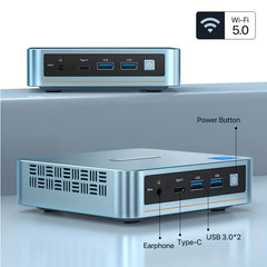 PELADN Mini PC, WI-6 Mini Computer with Intel N150/N100/N95 Processor (Up to 3.4GHz), 16GB DDR4 RAM, 512GB M.2 SSD, 4K@60Hz/WiFi5/BT4.2/Type-C/Dual Display, Desktop Workstation