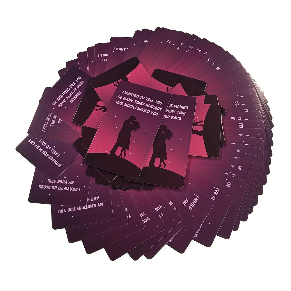 64-Card Lovers Messages Oracle Deck - Romantic Couple Silhouette Design, Love & Relationships Divination Cards, Twin Flames Fortune Telling Game, Ideal Christmas Gift for Ages 14+