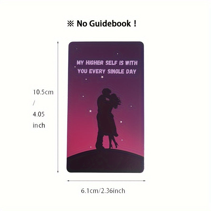 64-Card Lovers Messages Oracle Deck - Romantic Couple Silhouette Design, Love & Relationships Divination Cards, Twin Flames Fortune Telling Game, Ideal Christmas Gift for Ages 14+