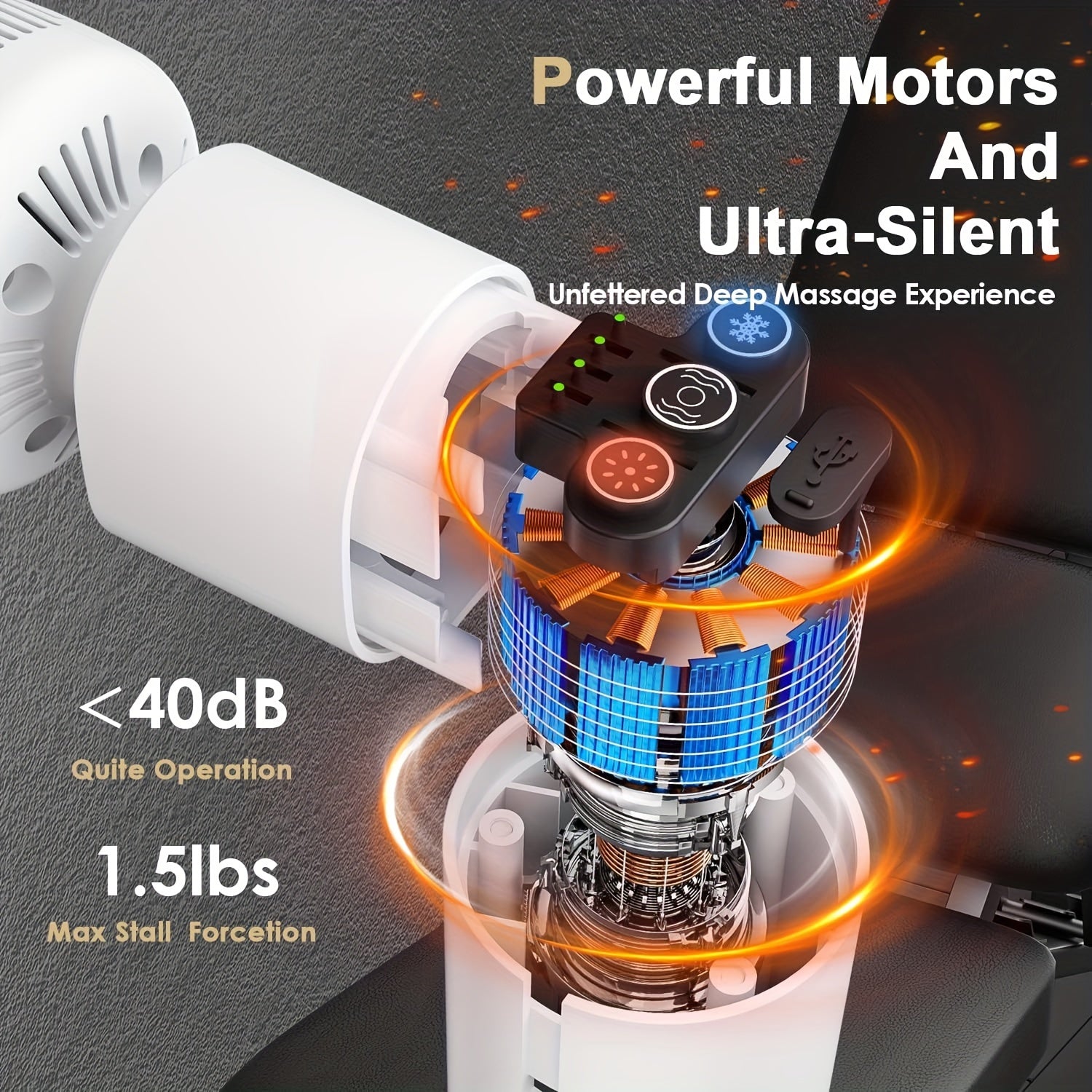 Massage Gun For Deep Tissues, Body Massager, Handheld Deep Tissue Heating Massage Tool For Neck And Back