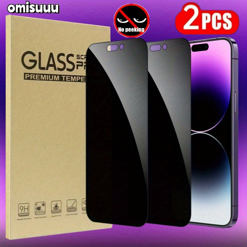 [Anti-Scratch Glass Protector] 2-Pack Anti-Scratch Tempered Glass Screen Protectors for iPhone 13/13 Pro/13 Pro Max, 14/14 Plus/14 Pro/14 Pro Max, 15/15Plus/15Pro/15Promax, 16/16Plus/16Pro/16Promax, Privacy Protection, Oil-Re