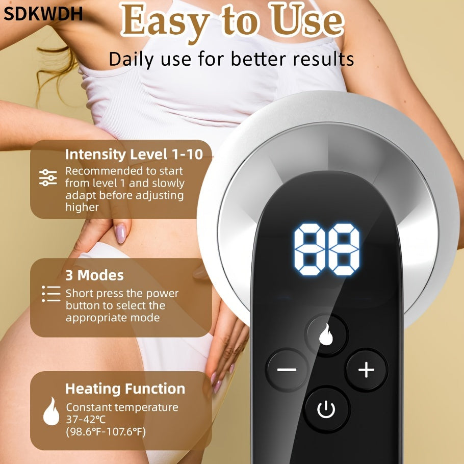 2.0 Upgrade Handheld Body Massager - Multiple Options to Choose From USB Charging, Odorless, Handheld, for Belly, Waist, Arms, Thighs And Legs - Ergonomic Body Massager with Digital Display, Perfect for Holiday Gifts