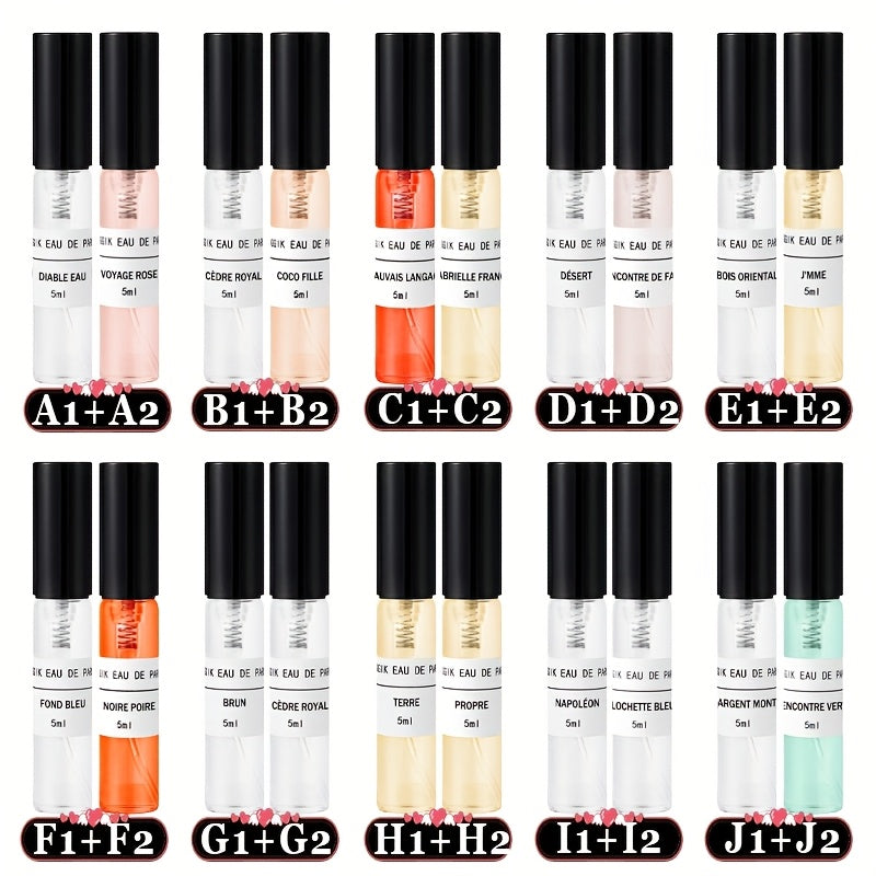 20 Pack Perfume Gift Set For Woman, Perfume De Hombre Set, 0.17oz Mini Perfume, Travel Perfume, Long-lasting Fragrance, Floral Oriental Fruity Fougere Green Chypre Aromatic New Year Perfume Gift Must Haves Cheap Girly Stuff U