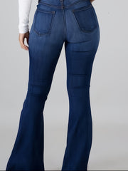 New Women's Elastic Waist Flare Hole Rough Side Large Size Jeans High Waisted Hip Lifting Comfortable Women's Pants