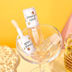 Honey Milk & Peach Oolong Flavored Lip Oil Lip Gloss, Moisturizing And Nourishing Lip Care, Non-Sticky, Shiny Finish - Ideal For Daily Lip Care
