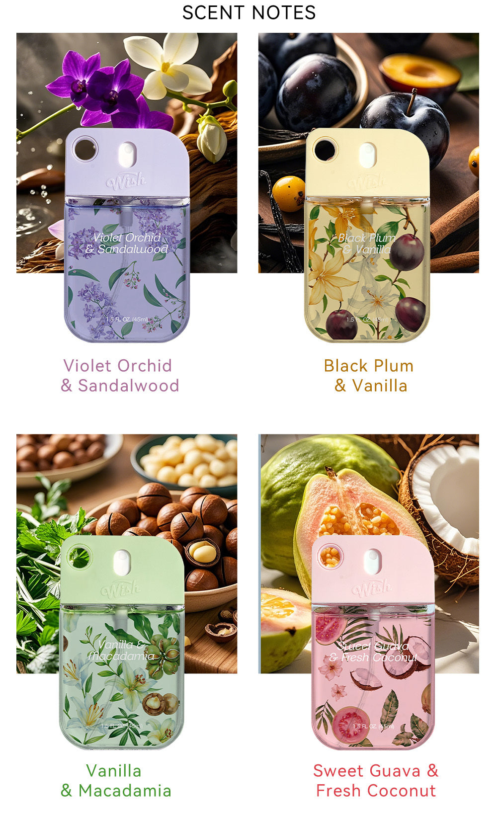8 Scents of hand Perfume spray, (1.5 OZ/45 ML each) mini travel essential items, Portable Aloe Vera Hand Perfume Spray, Power Mist Hydrating, Hands Cleaning, Hydrated, And Delicately Scented.Travel Size For Moisturizing Hand