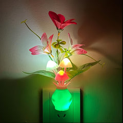 Plug-in Night Light with Auto Light Sensor, LED Mushroom Night Light Wall Based Flower Lamp Night Light for Bedroom, Lounge, Hallway and Stairs, Hallway Illumination, Bedroom Lighting, Aesthetic Lighting, Decorative Lamp, Ene
