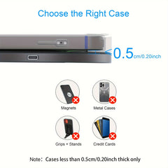 1pc Y9 10W Fast Wireless Charger, USB-Powered with Charging Indicator, Universal Compatibility for Phone 15/14/13/12/11 Pro Max/XR/XSMAX/X/8Plus, ABS Plastic, Portable &amp; Desktop-Friendly