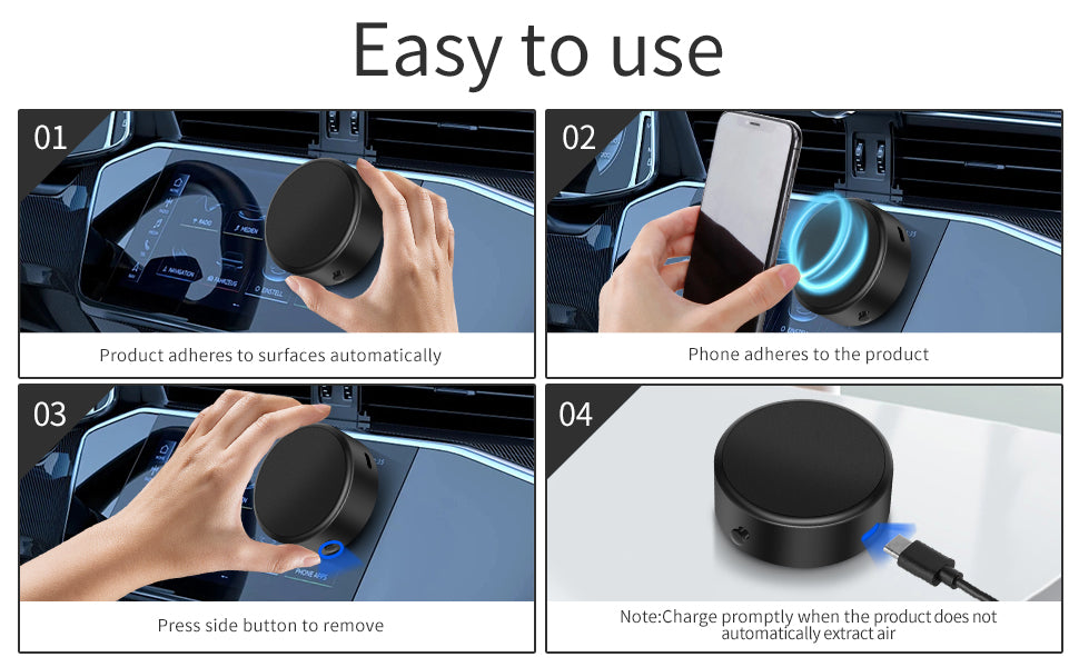 Support magnétique pour téléphone portable, 360 ° Support de téléphone portable de voiture magnétique de rotation, support de téléphone de voiture magnétique d'aspiration d'air