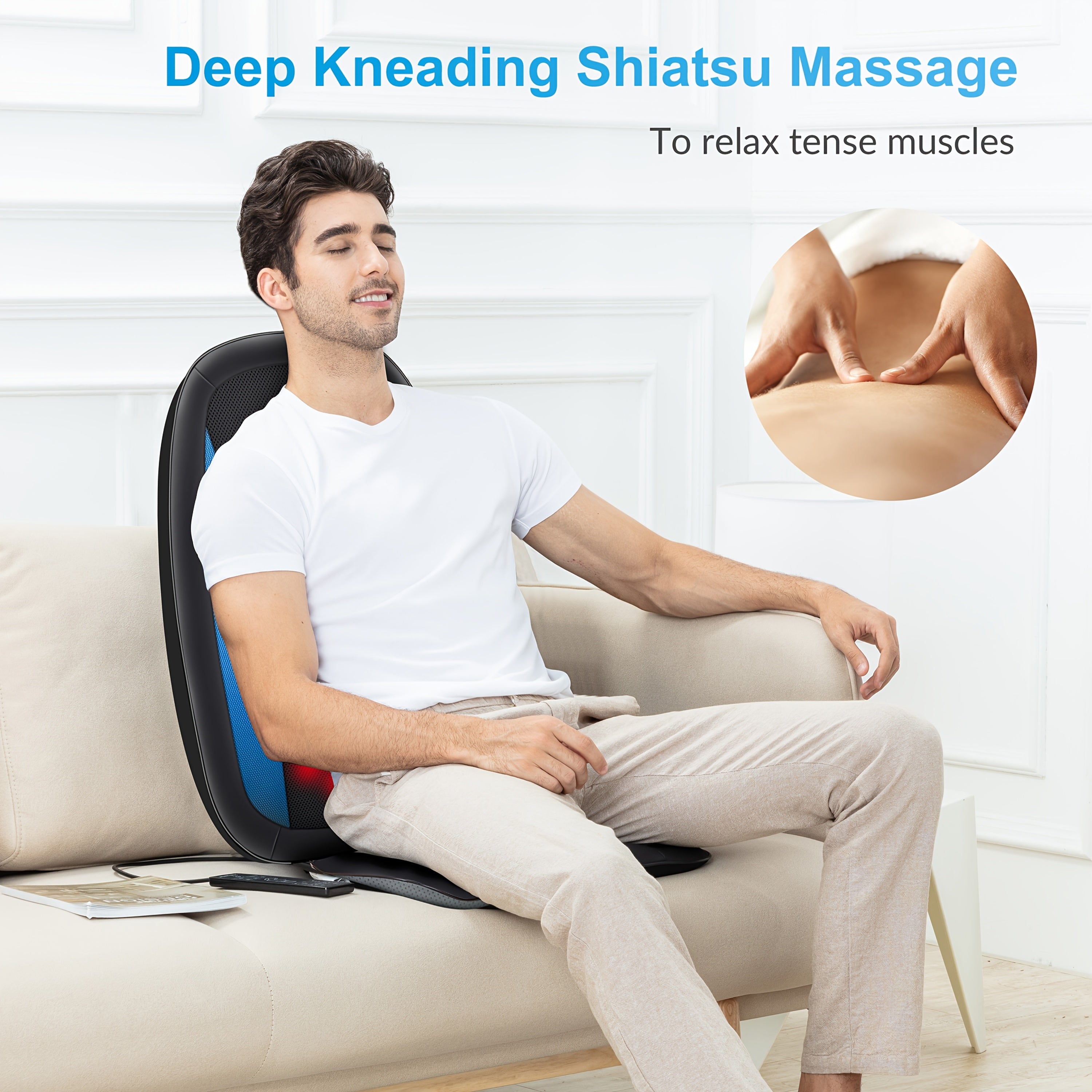 Comfier Shiatsu Back Massager With Heat, Massage Seat Cushion For Full Back, Electric Body Massager For Home Or Office Seat Use, Father'S Day And Mother'S Day Gift, Perfect Birthday Gift For Men And Women