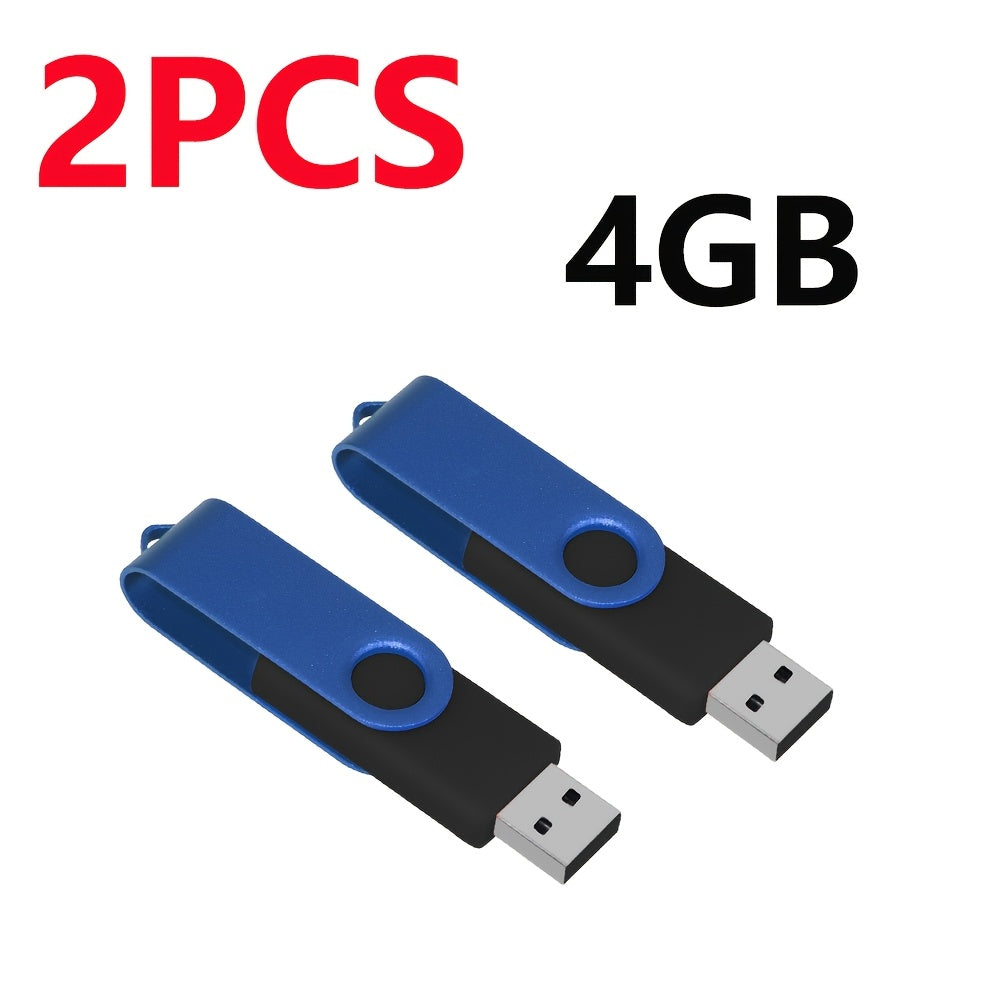 2pcs High-Speed USB 2.0 Flash Drives - Metal Pen Design, Secure Storage for PC/Laptop/Tablet/Mobile Phone, Car Audio & Game Console Compatible - Sizes: 8GB to 64MB