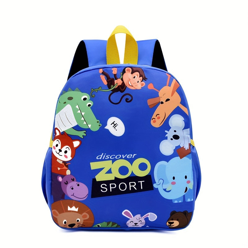 Durable Lightweight Nylon Backpack - Kids' School Bag with Side Pockets, Adjustable Straps, and Embossed Design - Hand Wash, Comfortable Street Style for Boys & Girls, Ages 3-14, Multiple Zippers
