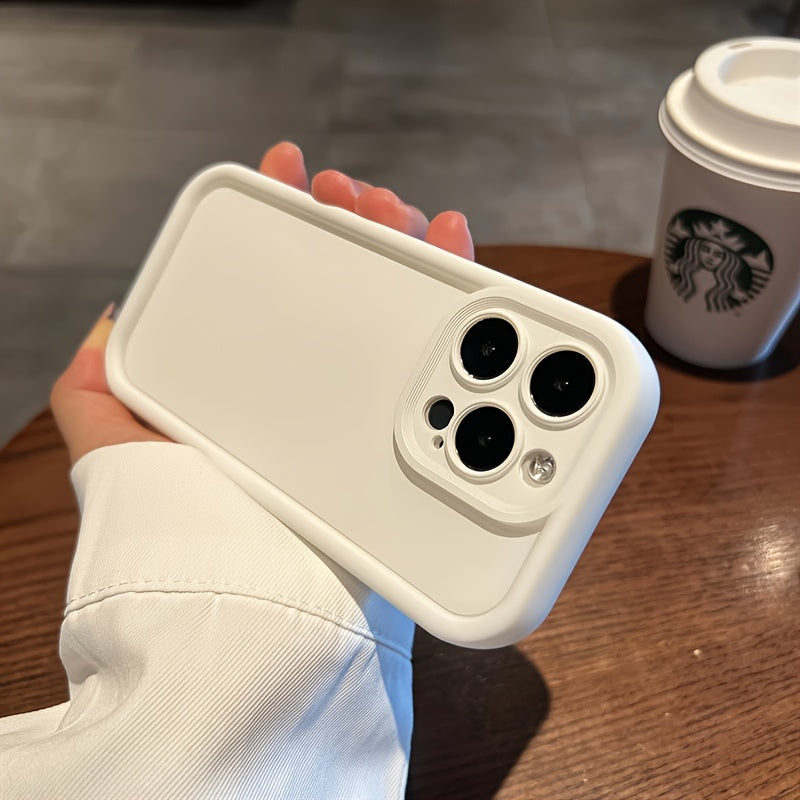 Luxurious Solid Color Shockproof Phone Case Compatible with Apple Iphone 15, 14, 13, 12, 11 Pro Max, 14, 15 Plus, Featuring Camera Protection And Accessory Coverage.