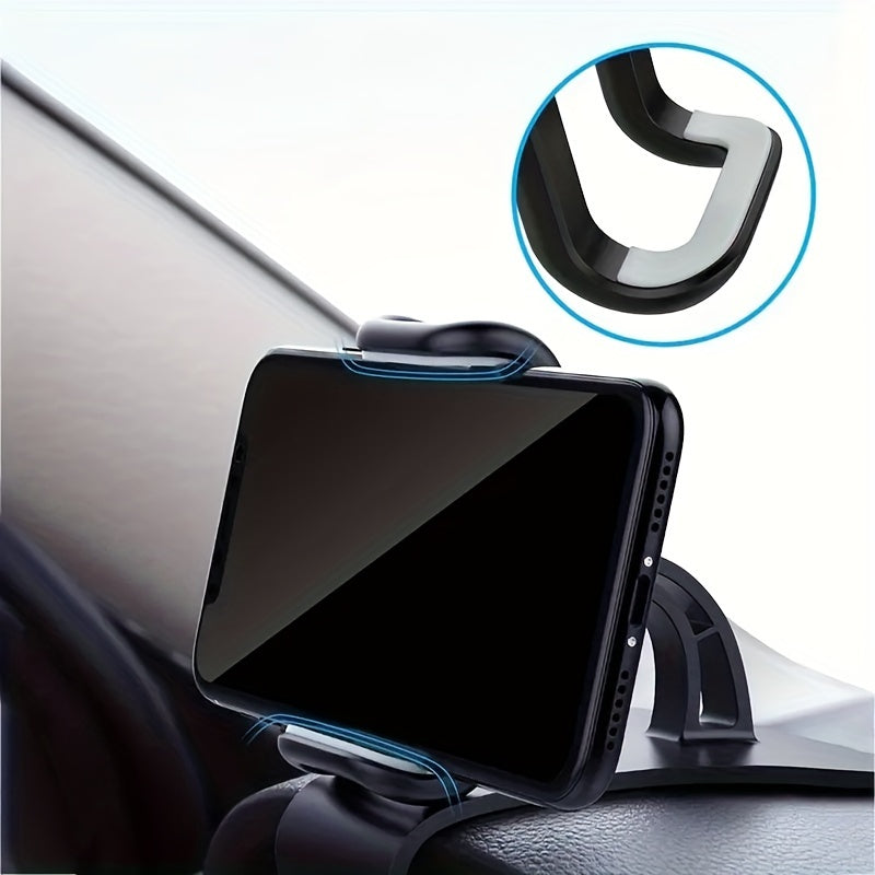 [1pc Universal Phone Holder Mount] dolwao 1pc Universal Car Phone Holder Mount Clip Dashboard Easy Installation Non-Slip Stand for iPhone, for Xiaomi, Oppo, for VIVO, for SamSung, OnePlus - Durable ABS Material, No Battery Re