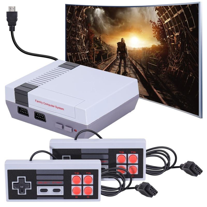 Best home Gift -Wired mini game console classic nostalgic double fight retro home red and white machine-Best holiday gift -The perfect gift for families and children