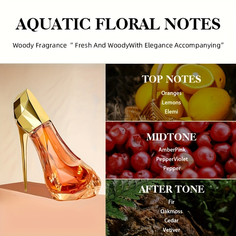 1.01oz Perfume for Women, High Heel Shape Orange Fragrance Spray - Long Lasting Citrus Fragrance, Musk Perfume for Women, Good Fragrance, Formaldehyde Free, Elegant Golden Cap, Perfect Valentine's Day Gift for Women And s