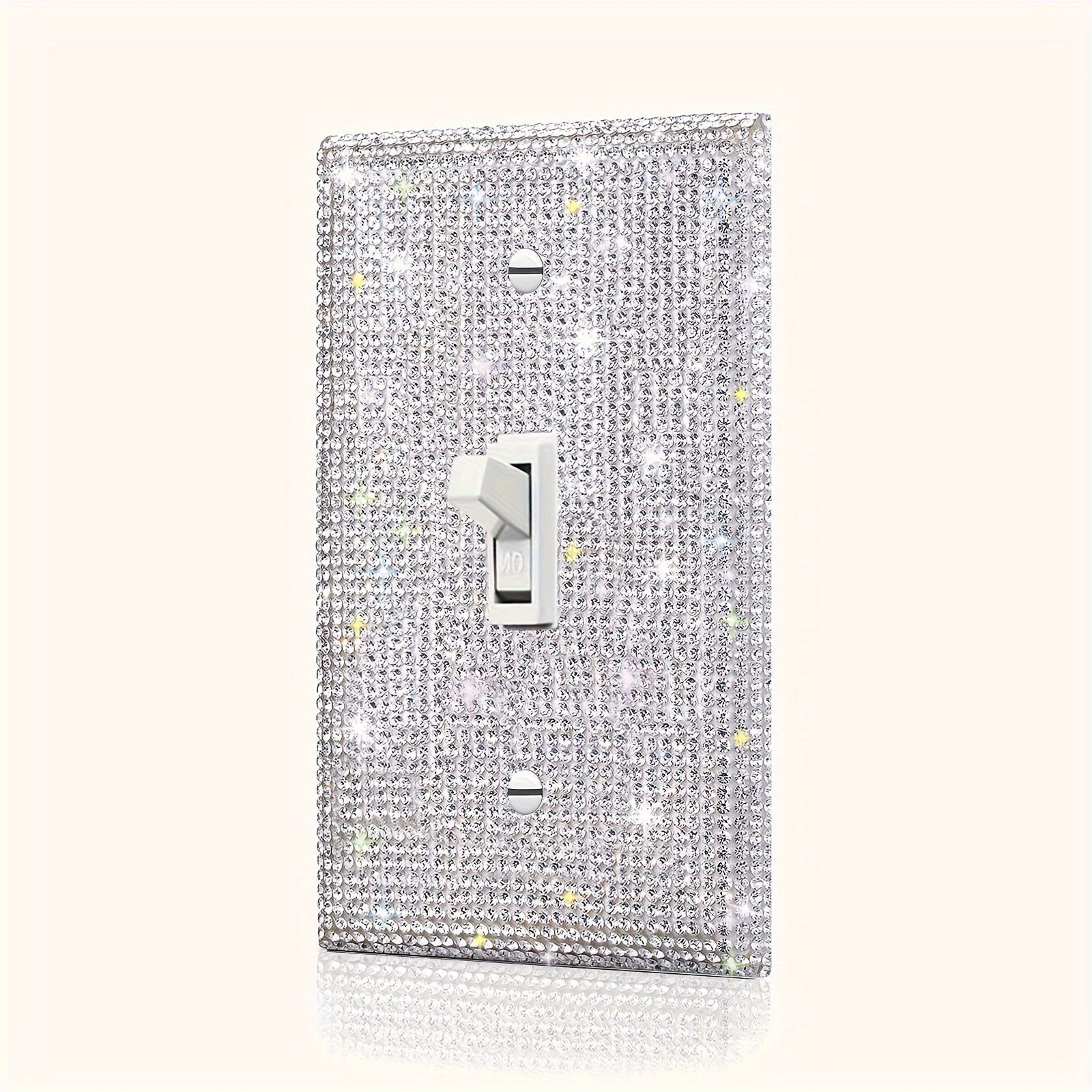 1pc Flashing Silvery Rhinestone Light Switch Cover Shiny Crystal Sparkling Wall Plate Decorative Lamp Switch or Outlet Socket Wall Plate Cover Toggle Switch Plate Cover