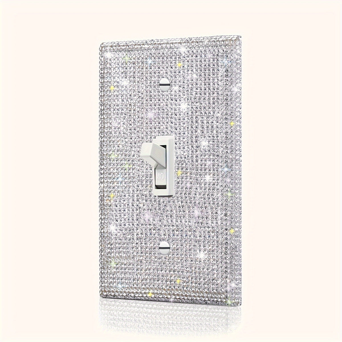 1pc Flashing Silvery Rhinestone Light Switch Cover Shiny Crystal Sparkling Wall Plate Decorative Lamp Switch or Outlet Socket Wall Plate Cover Toggle Switch Plate Cover