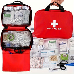 188/208pcs Multifunctional First Aid Kit with Portable Bag - Suitable for Outdoor Adventure, Hunting, Hiking and Camping - Includes Scissors, Gloves, Tape and Other Camping Equipment as well as First Aid Supplies