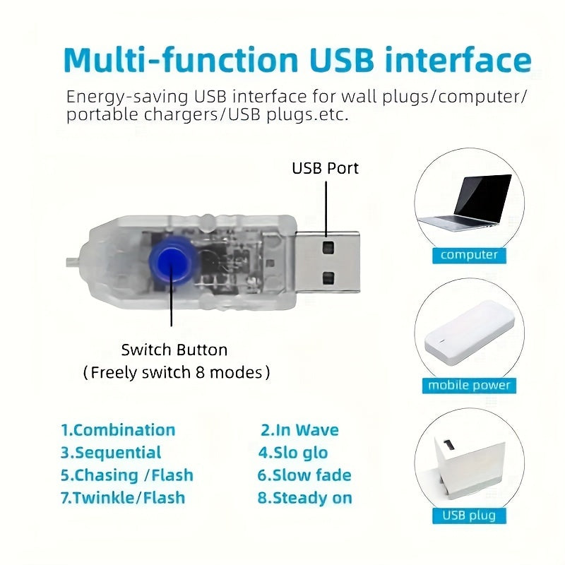 IP65 Waterproof RGB+IC Light With USB Infrared Remote Control Intelligent Wireless LED Fairy Light Christmas Light APP Control Music Synchronization Color Changing LED Strip Light With Remote Control LED Strip Light Mobile Ap