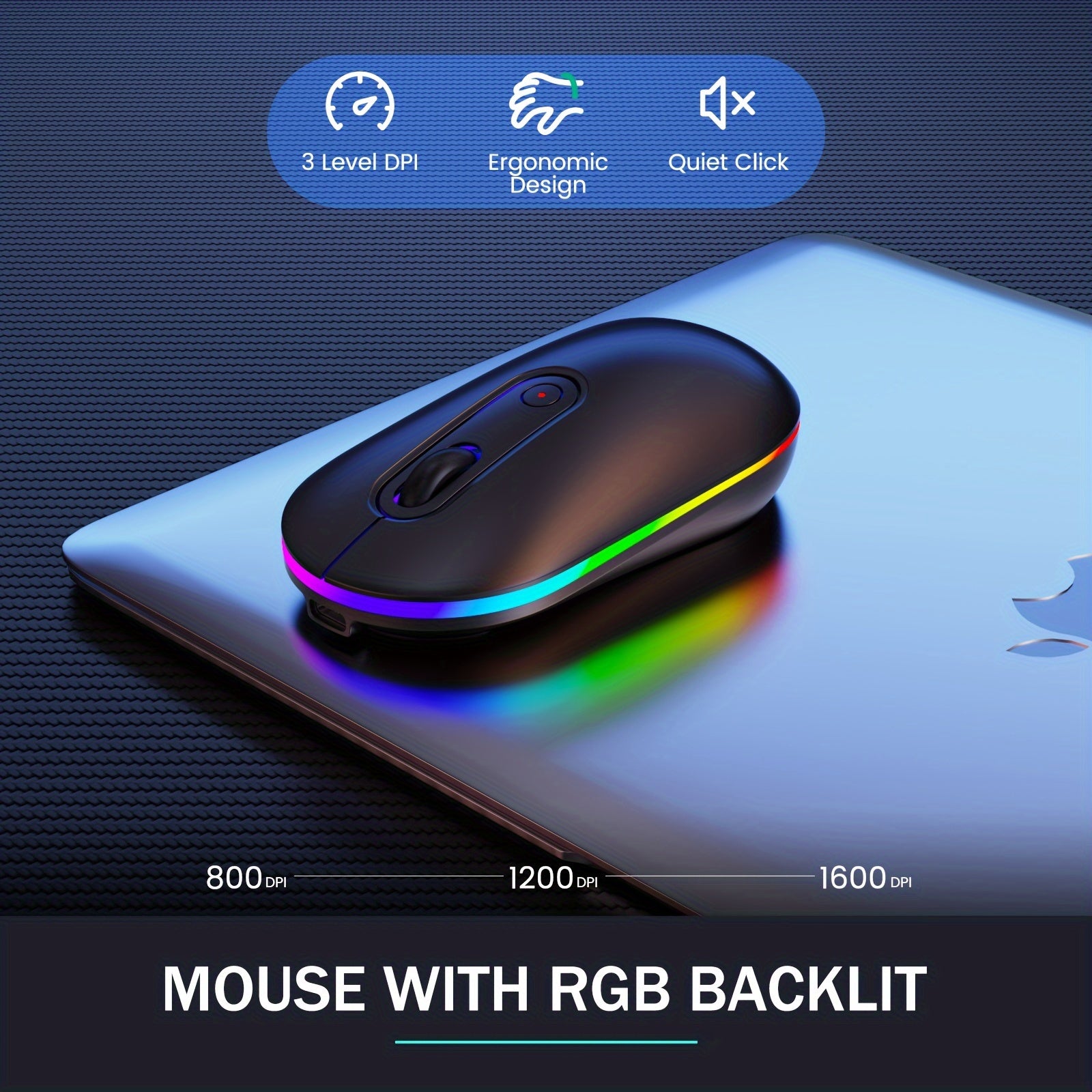 Wireless Keyboard And Mouse Backlit, 2.4GHz Lag-Free Rechargeable Keyboard Full-Size With Phone Holder Tablet Holder, Silent Ergonomic Wireless Keyboard Mouse Combo For Computer, PC, Laptop