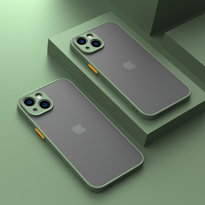 Luxury Matte Armor Shockproof Phone Case For 11/12/13/14/15 Pro Max Silicone Hard Back Cover, New 2024.