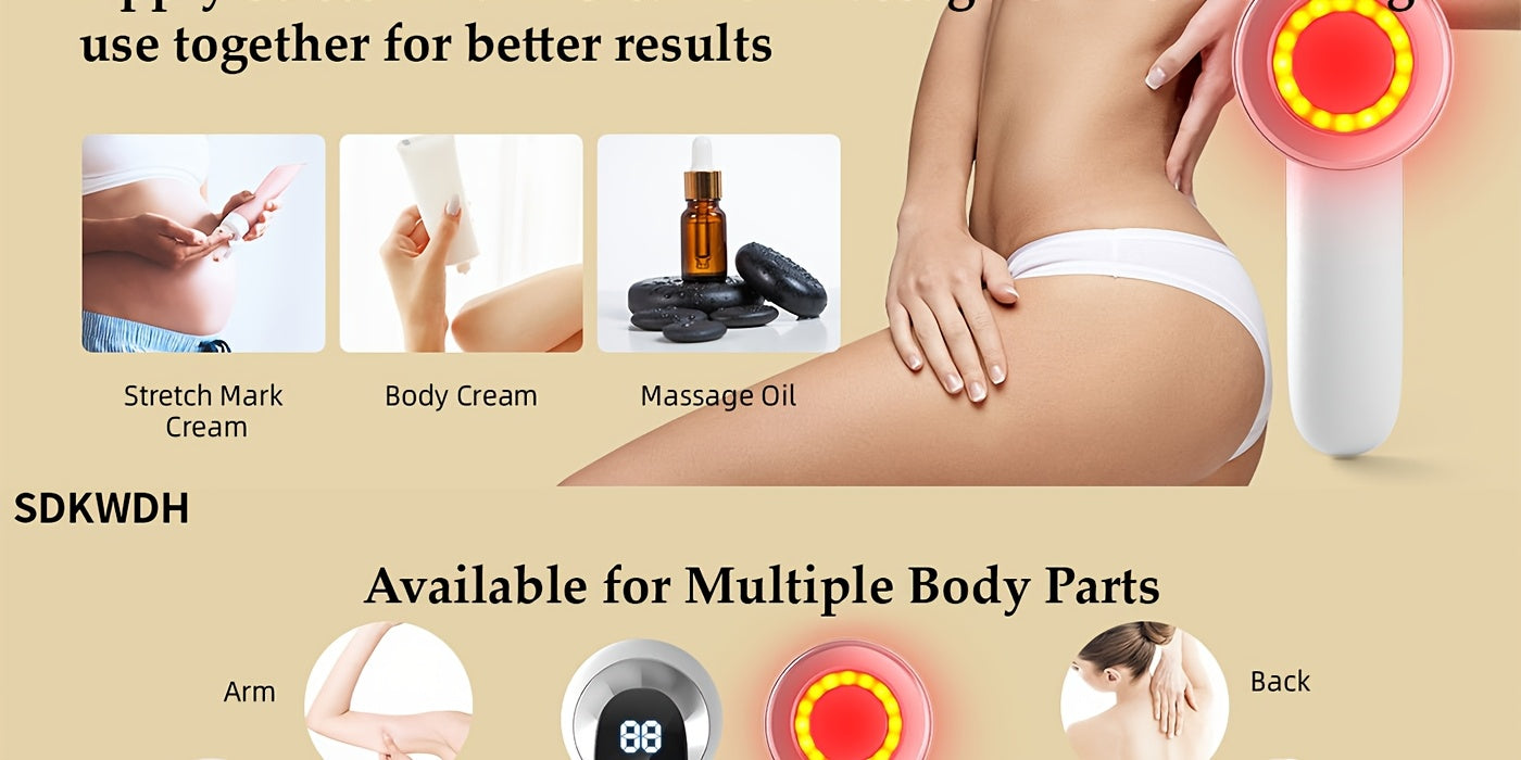 2.0 Upgrade Handheld Body Massager - Multiple Options to Choose From USB Charging, Odorless, Handheld, for Belly, Waist, Arms, Thighs And Legs - Ergonomic Body Massager with Digital Display, Perfect for Holiday Gifts