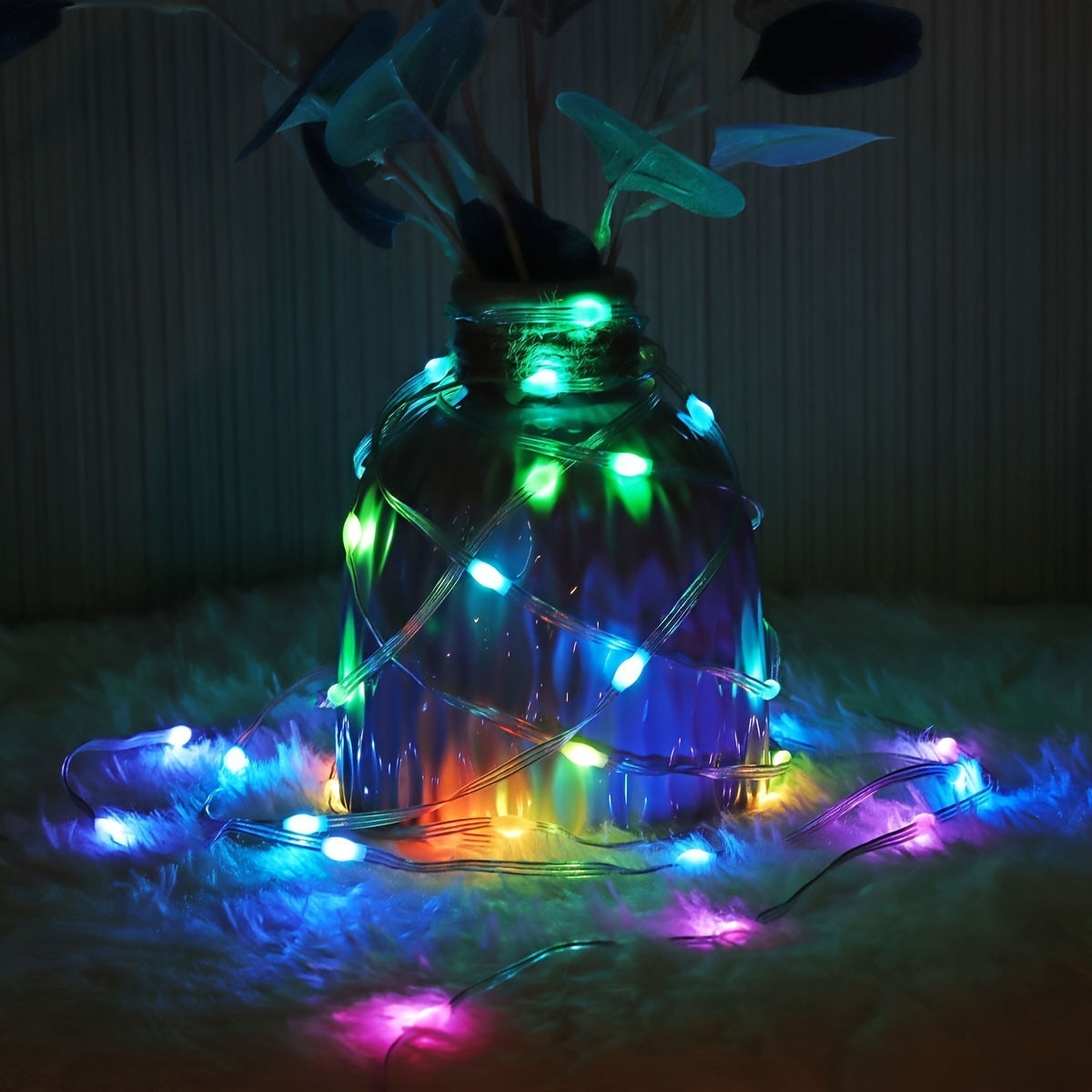 IP65 Waterproof RGB+IC Light With USB Infrared Remote Control Intelligent Wireless LED Fairy Light Christmas Light APP Control Music Synchronization Color Changing LED Strip Light With Remote Control LED Strip Light Mobile Ap