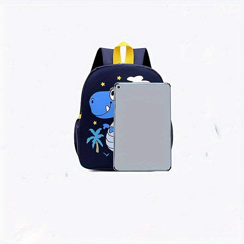 Durable Lightweight Nylon Backpack - Kids' School Bag with Side Pockets, Adjustable Straps, and Embossed Design - Hand Wash, Comfortable Street Style for Boys & Girls, Ages 3-14, Multiple Zippers