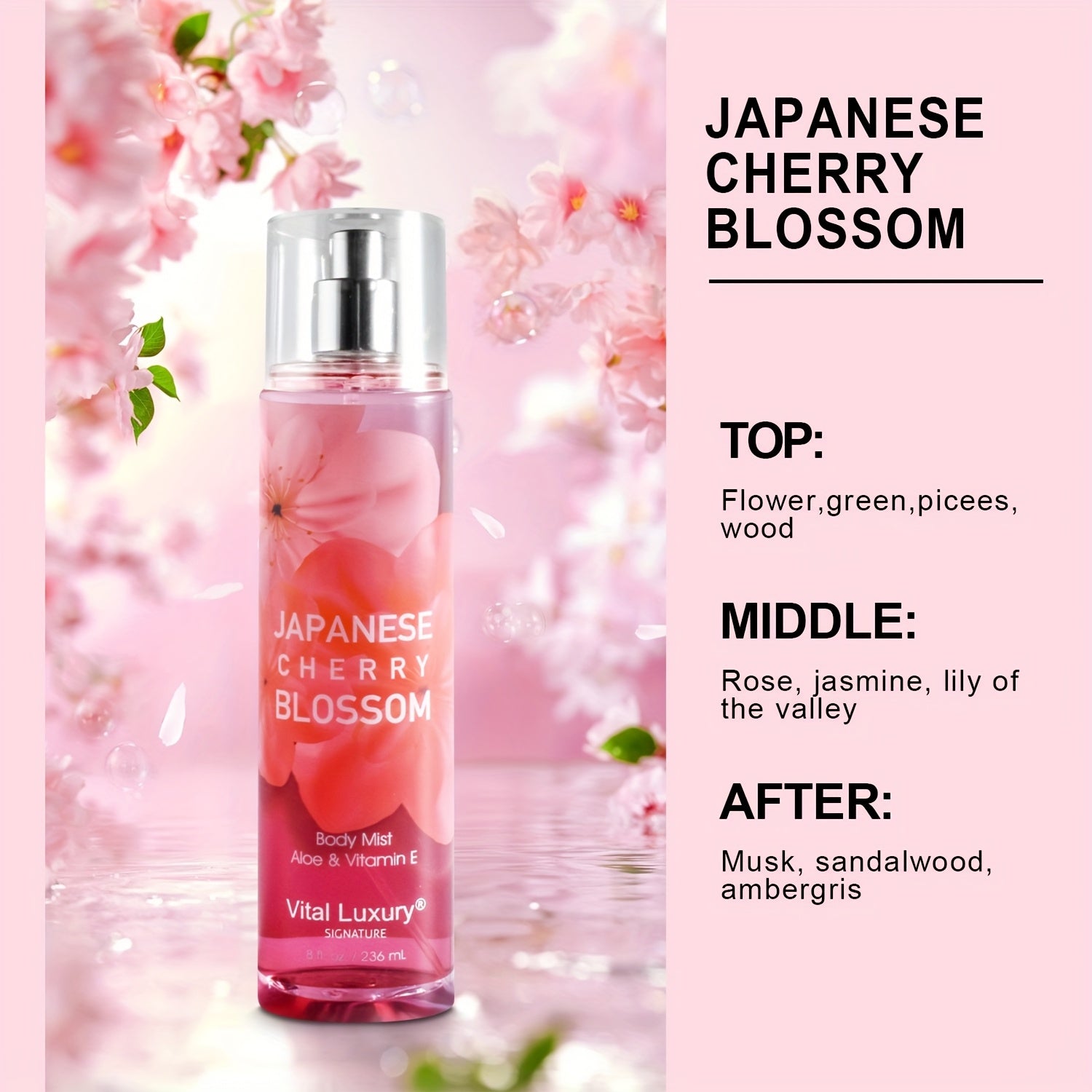 8Fl.oz Luxury Floral Fruity Perfume Body Mist For Women - Long-Lasting Feminine Fragrance With Blossom & Berry Notes, Romantic Day To Night Scent, Elegant Eau De Toilette Mist | The New Women'S Perfume