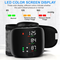 1pc Wrist Blood Pressure Monitor with LCD Display, Adjustable Cuff, Pulse Rate Detection & Irregular Heartbeat Alarm - Blood Pressure Measurement | USB Charging | Sound Playback Function, The Best Gift for Family And Friends
