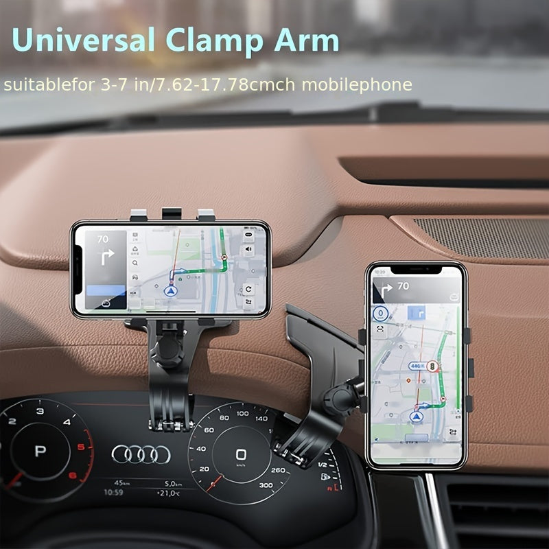 Universal Car Phone Holder Mount, 360 Degrees Rotation Dashboard Phone Holder, Car Phone Mount For IPhone, Samsung, Google, Nokia, And 3TB 7" Smartphones