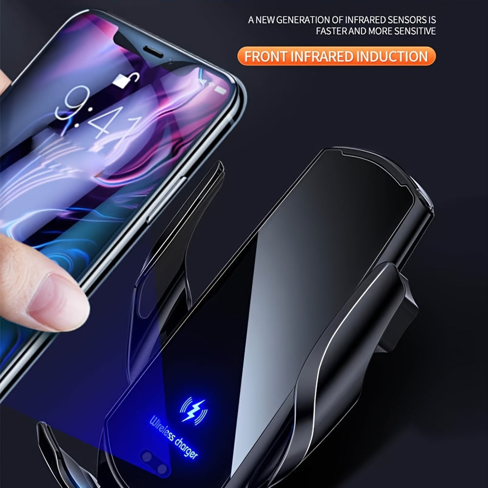 15W Fast Charging Q3 Smart Sensor Wireless Car Phone Charger - Auto-Clamping Air Vent Phone Holder