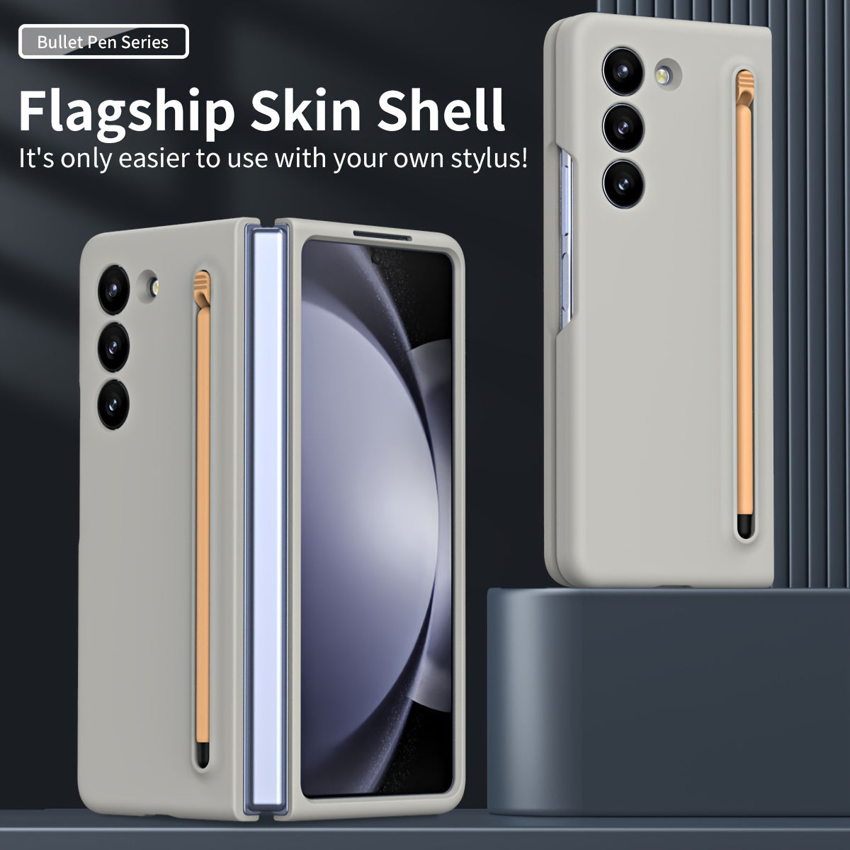 Suitable For Samsung Z Fold5 phone case with Spen Stylus Drop Proof for Samsung Galaxy Zfold 5 Slim folding case with built-in pen slot with stylus