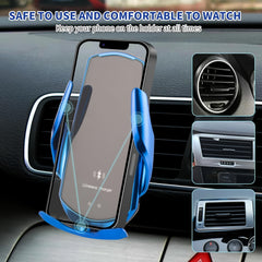 15W Fast Charging Q3 Smart Sensor Wireless Car Phone Charger - Auto-Clamping Air Vent Phone Holder