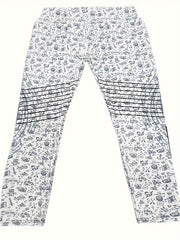 Autumn And Winter Super All-in-one Fashion Small Icon Printed Women's Pants Home Casual Outing Date Elastic Comfort High Waist Hip Lift Waist Yoga Pants