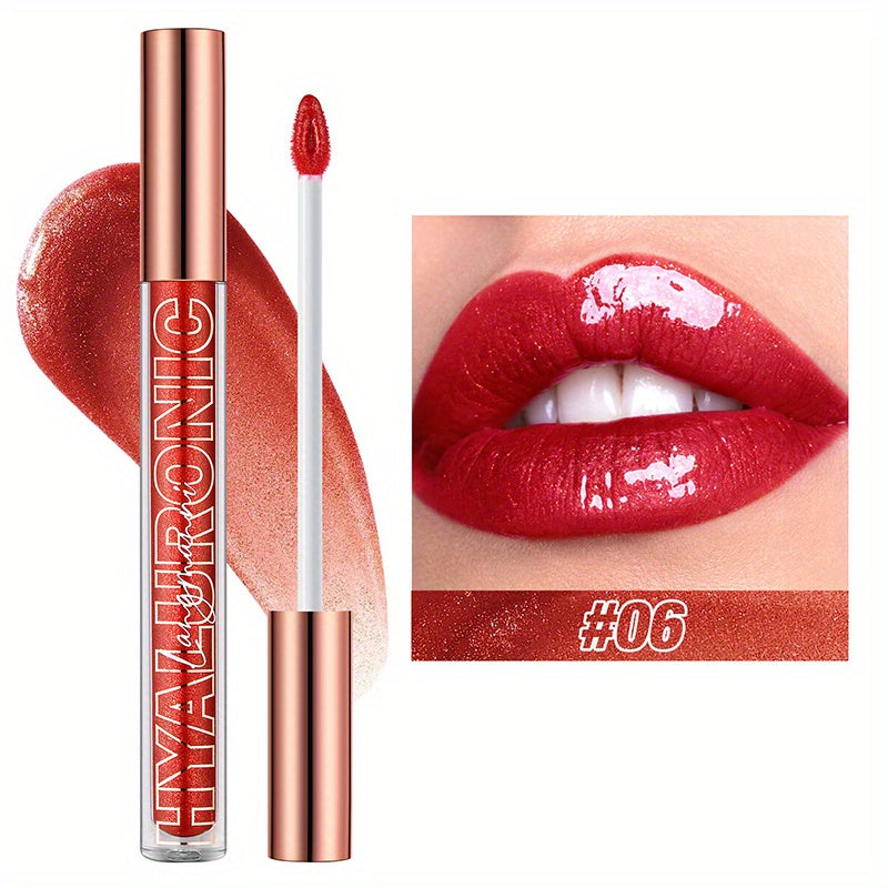 8 Colors Hyaluronic Acid Glitter Lip Gloss, Moisturizing And Nourishing Lip Glaze, Long Lasting Waterproof High Pigmented Lip Gloss Valentine's Day Gifts For Music Festival