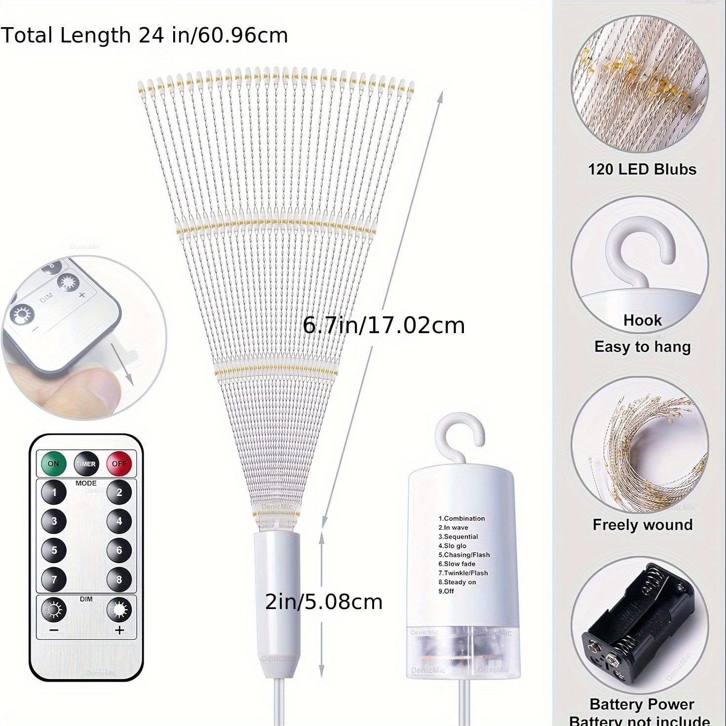 4 Pack Starburst Sphere Lights 800 LED Firework Lights, 8 Modes Dimmable Remote Control Waterproof Hanging Fairy Light, Copper Wire Lights for Patio Parties Christmas
 (Battery Operated)