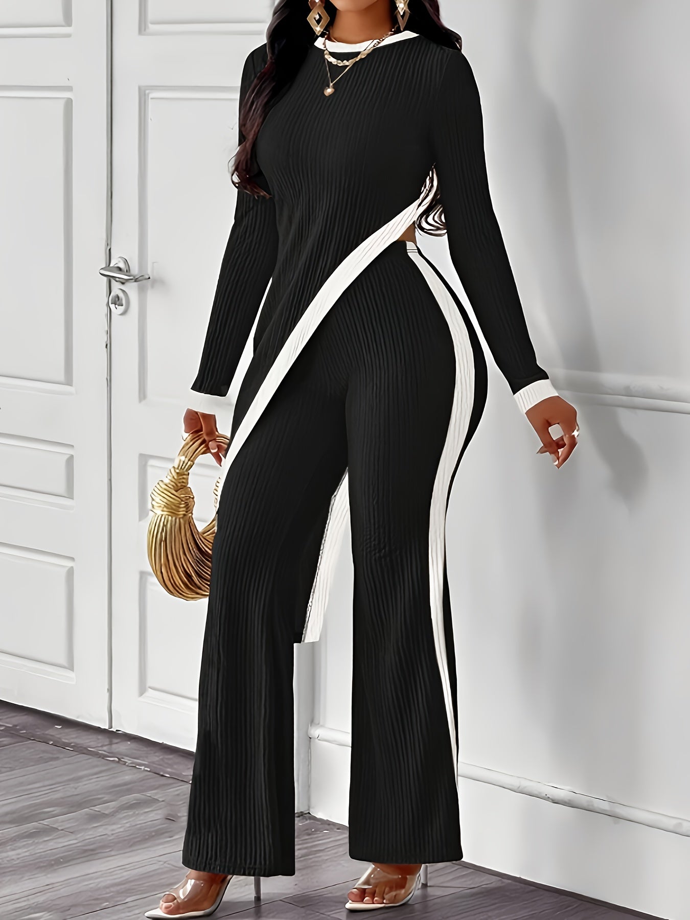 Women's Suit Women's Pants Color Blocking Suit