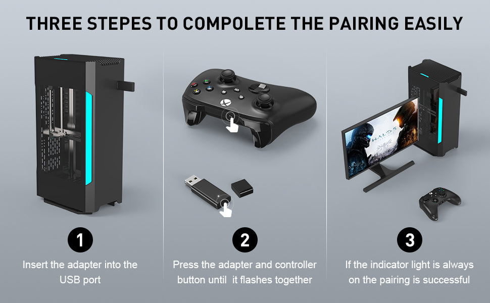 Adaptateur récepteur USB sans fil d'origine pour Xbox One 2e génération pour Xbox One 2e Xbox One 1er pour système Windows 10, PC portable