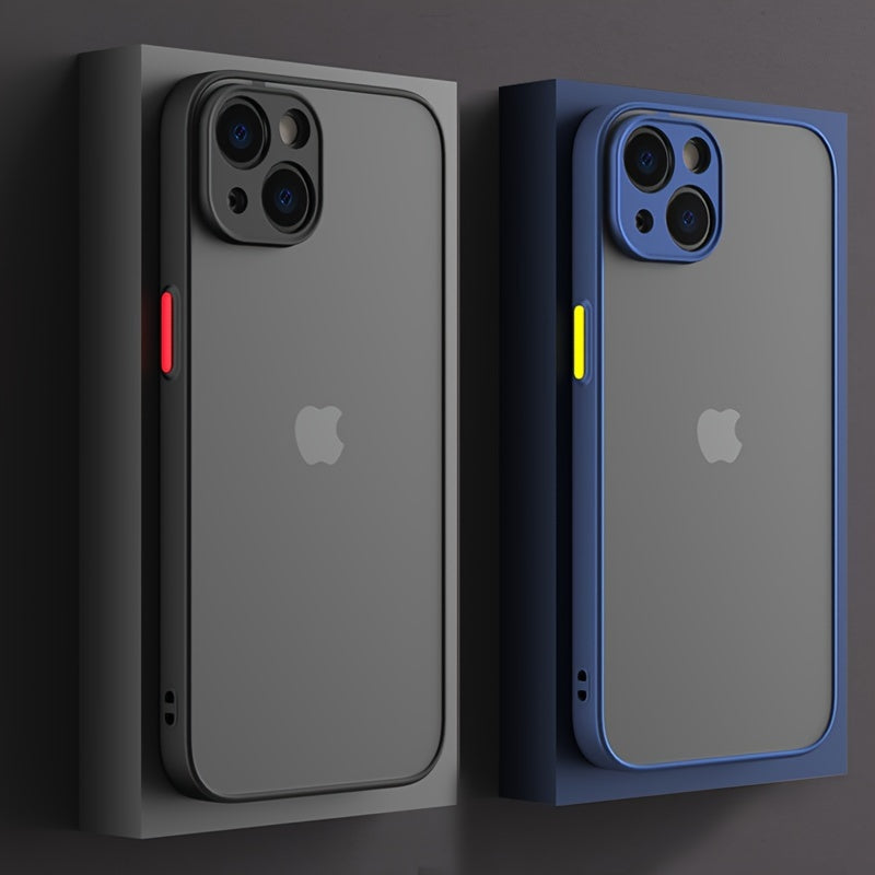 Luxury Matte Armor Shockproof Phone Case For 11/12/13/14/15 Pro Max Silicone Hard Back Cover, New 2024.