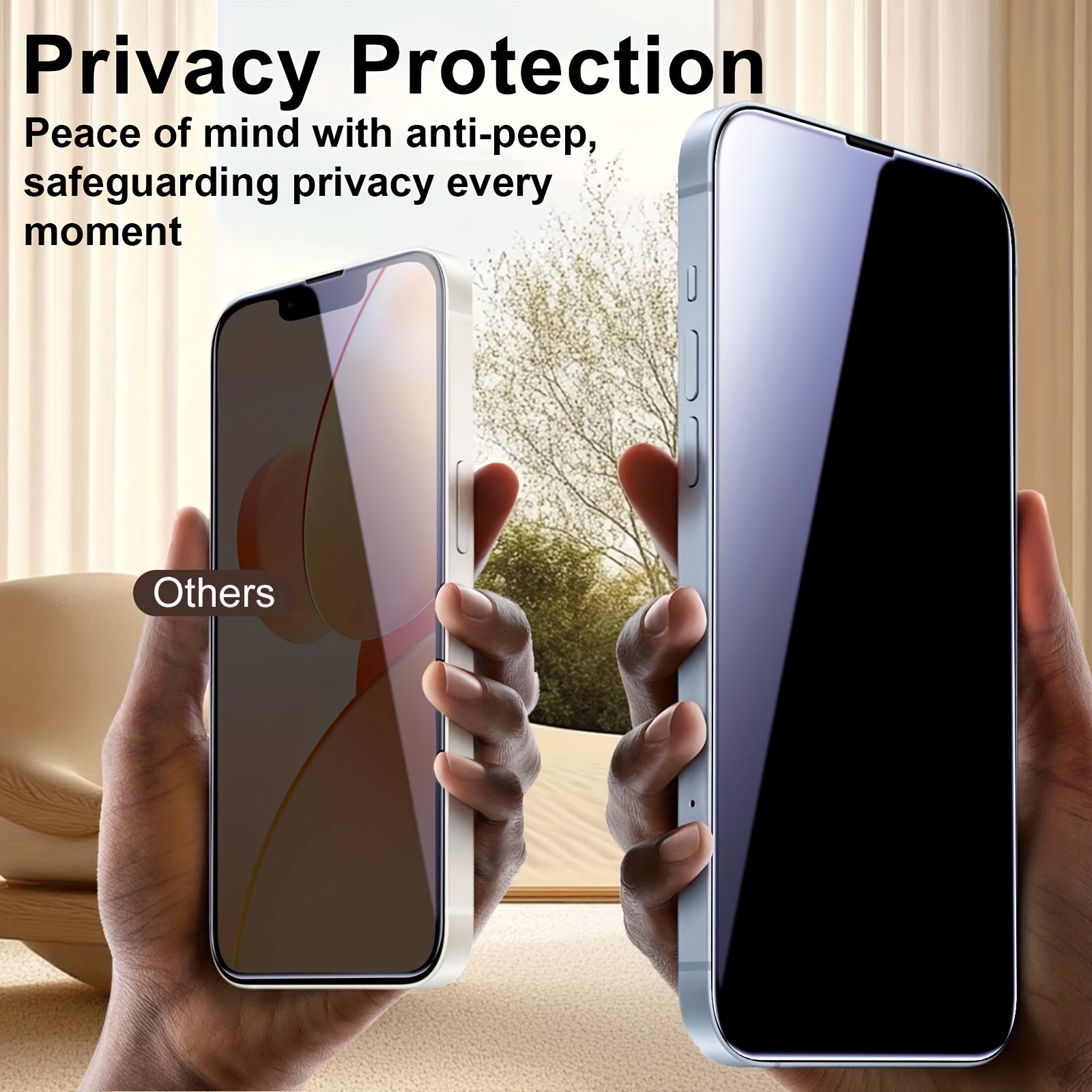 8pcs Anti Spy for iPhone X/XS/XR/12/13/14/15/16 Pro Max Anti Spy Screen Protector 9H Hardness Fingerprint Resistant Scratch Resistant Privacy Screen Tempered Glass Protector Screen Friendly