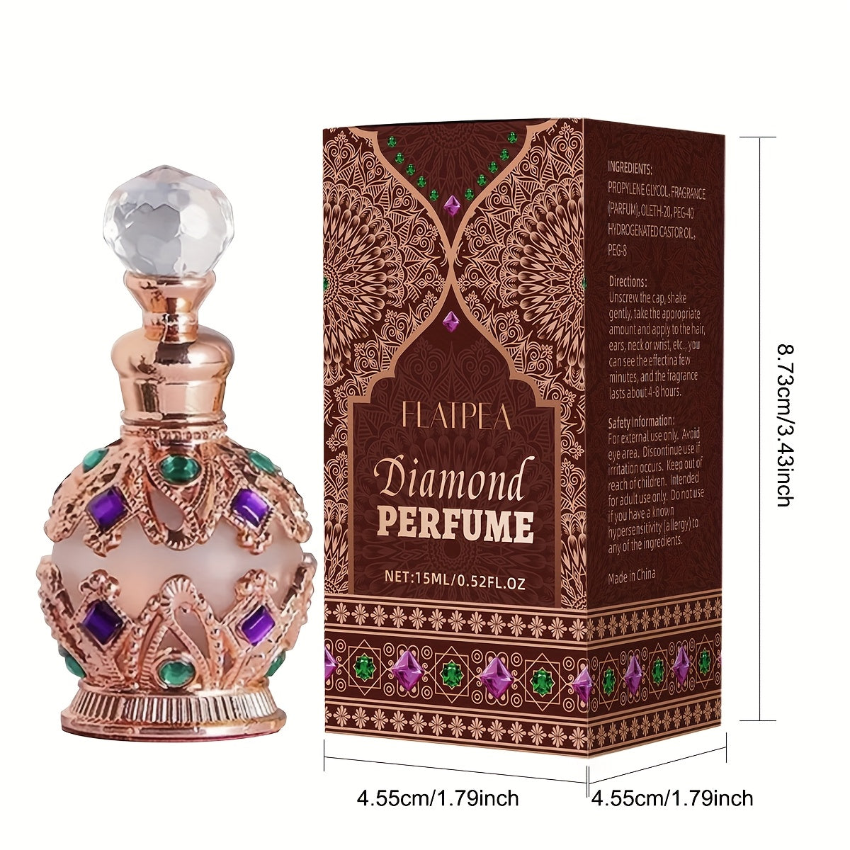 15ml/0.5oz Dubai-inspired Arabic Women's Perfume Oil: Classic Golden, Long-lasting Alluring, Crown Premium Dropper, Fresh Floral (lemon, Vanilla, Jasmine, Rose, Amber & Musk), Plant-based, for Dates/parties/daily Use, Great G