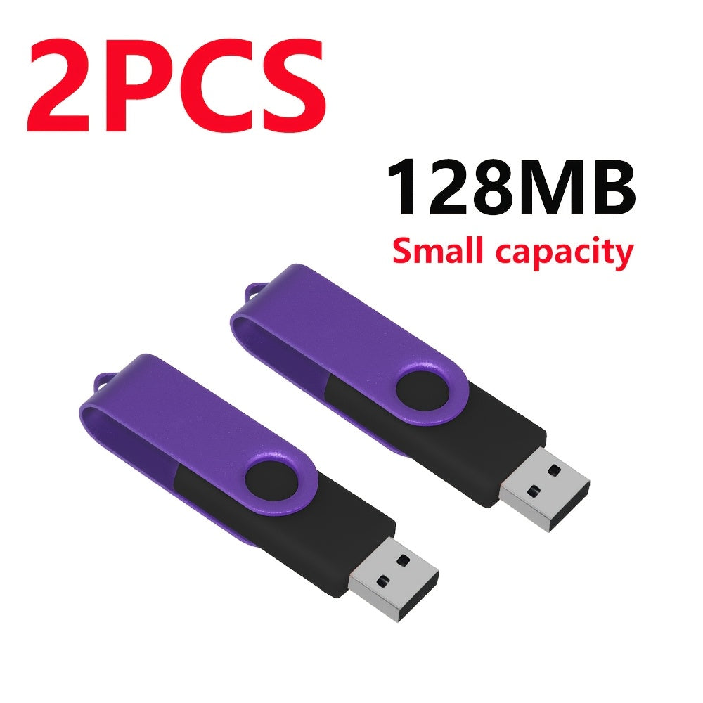 2pcs High-Speed USB 2.0 Flash Drives - Metal Pen Design, Secure Storage for PC/Laptop/Tablet/Mobile Phone, Car Audio & Game Console Compatible - Sizes: 8GB to 64MB