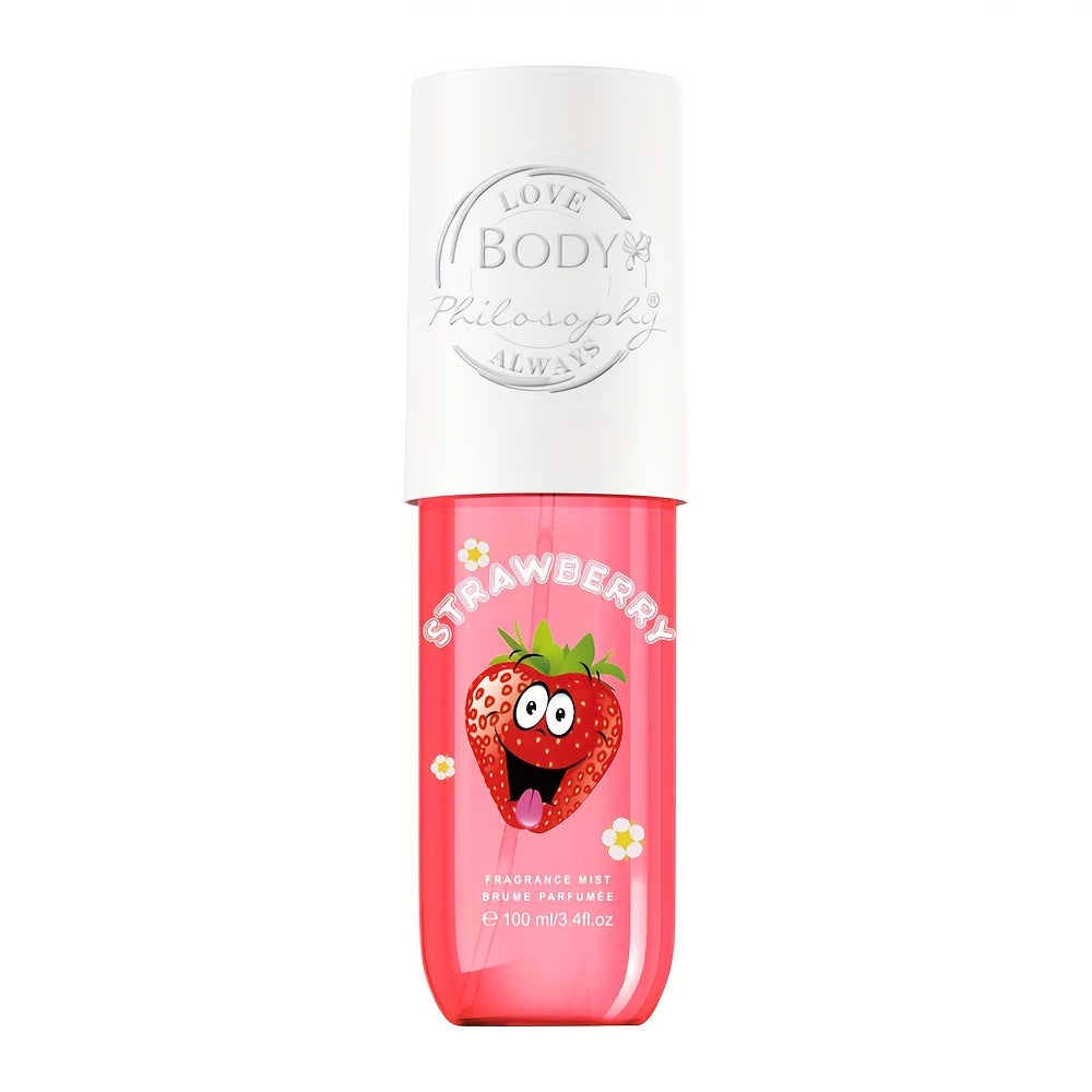 Strawberry Bliss 3.4oz Hair & Body Mist - Rose, Musk & Fruity Scent | Long-Lasting Fragrance Spray | Perfect Gift for Any Occasion