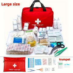 2-Size Fully Portable Multi-Functional Life-Saving First Aid Kit - Suitable for Home, Car, Camping, Hiking, Campus Preparation, and Disaster Response - Including Basic Life-Saving Tools