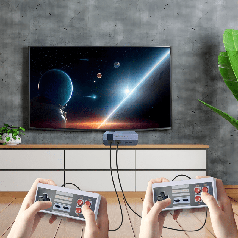 Best home Gift -Wired mini game console classic nostalgic double fight retro home red and white machine-Best holiday gift -The perfect gift for families and children