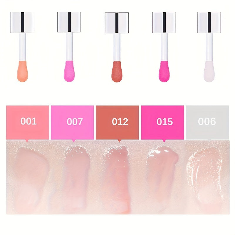 5 Shades Hydrating Lip Glow Oil Lip Gloss, Moisturizing Transparent Liquid Lip Balm, Natural Lip Enhancer, Make Lips Fuller And Moisturized Valentine's Day Gifts For Music Festival